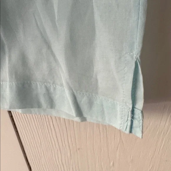 Ella Simone Cotton Pajama Set Sz XL Sky Blue NWOT Embroidered Pintuck Ribbon - Picture 16 of 16